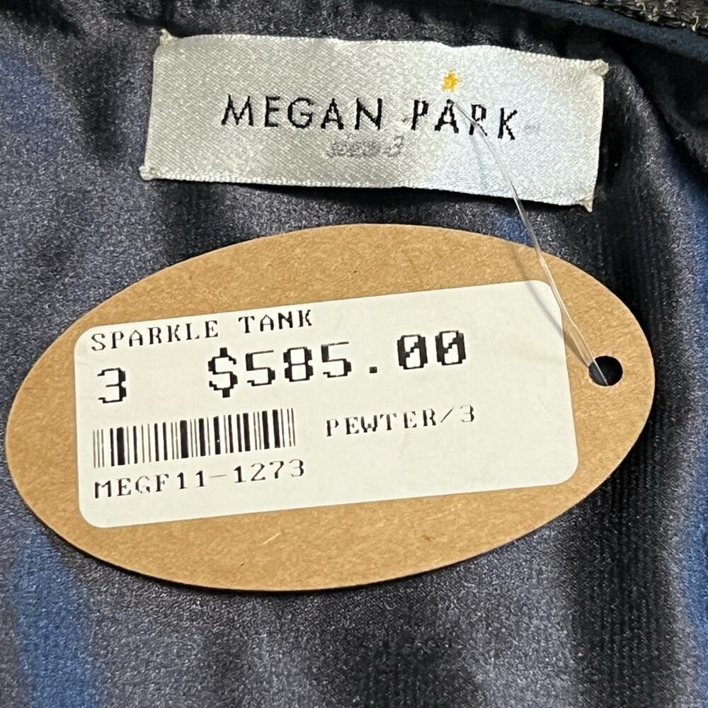 Megan Park Pewter Fully Sequined Sleeveless Top Size 3 (US 10) Holiday $585 - Picture 3 of 11